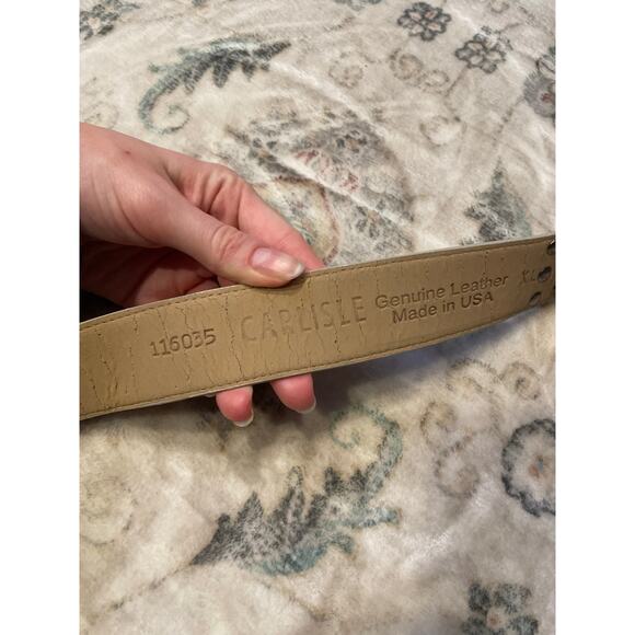 NWT CARLISLE Juliette Crocodile 100% Genuine Leather Studded Buckle Belt XL main image 5